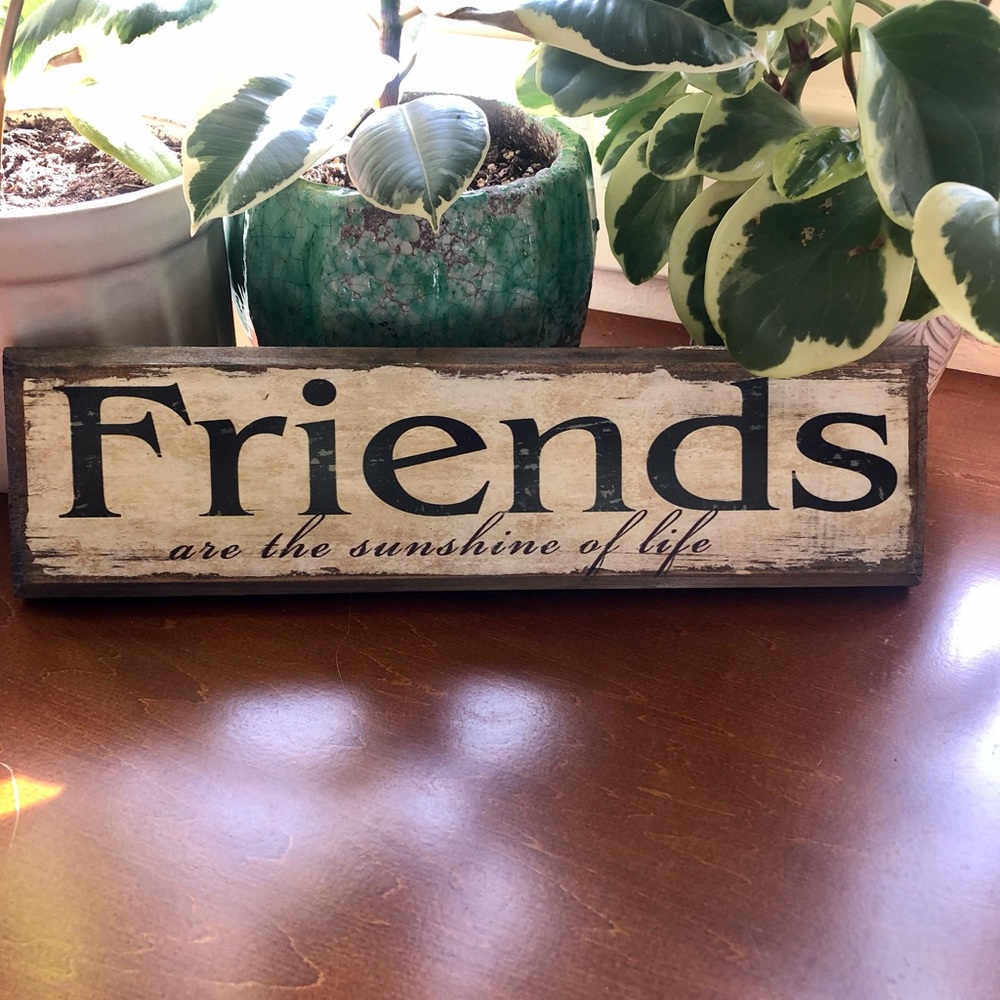 Friends are the sunshine of life rustic antique shabby chic wood wall decor